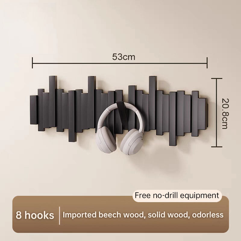 Solid Wood Hanger, Piano Key Wall Hook, Adhesive Back-of-Door Coat Hook, No Drill Entryway Organizer.