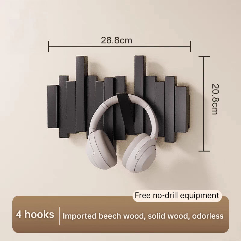 Solid Wood Hanger, Piano Key Wall Hook, Adhesive Back-of-Door Coat Hook, No Drill Entryway Organizer.