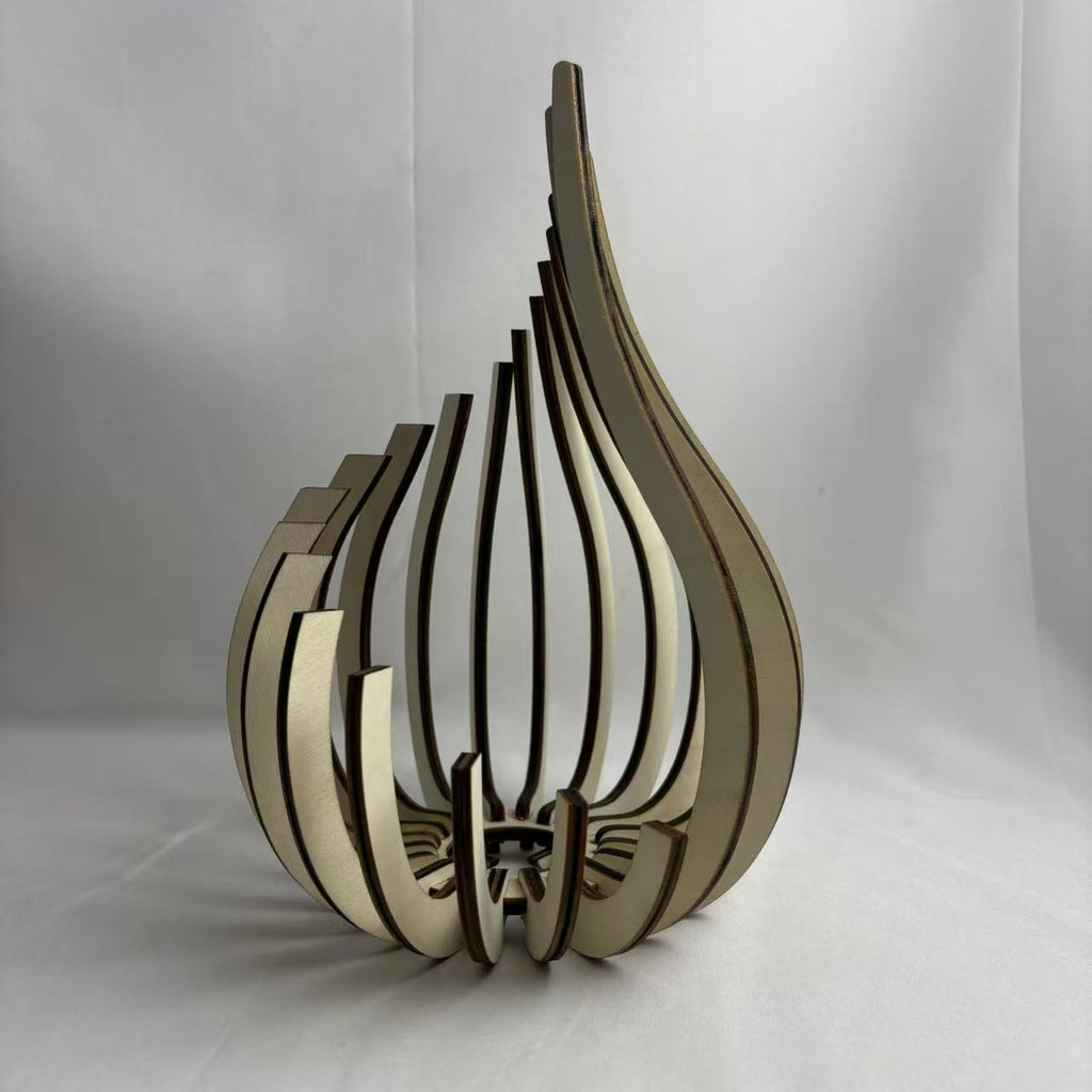 New Arrival Wooden Candle Holder Table Decor Gift Lotus-Shaped Display Shelf