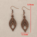 Retro-style Leaf-shaped Minimalist Ethnic-style Personalized Wooden Earrings